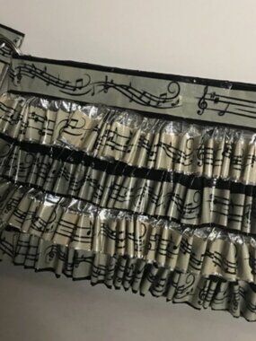 UNQUIE MUSIC SHEET DUCT TAPE RUFFLE LADIES WRISTLET/WALLET